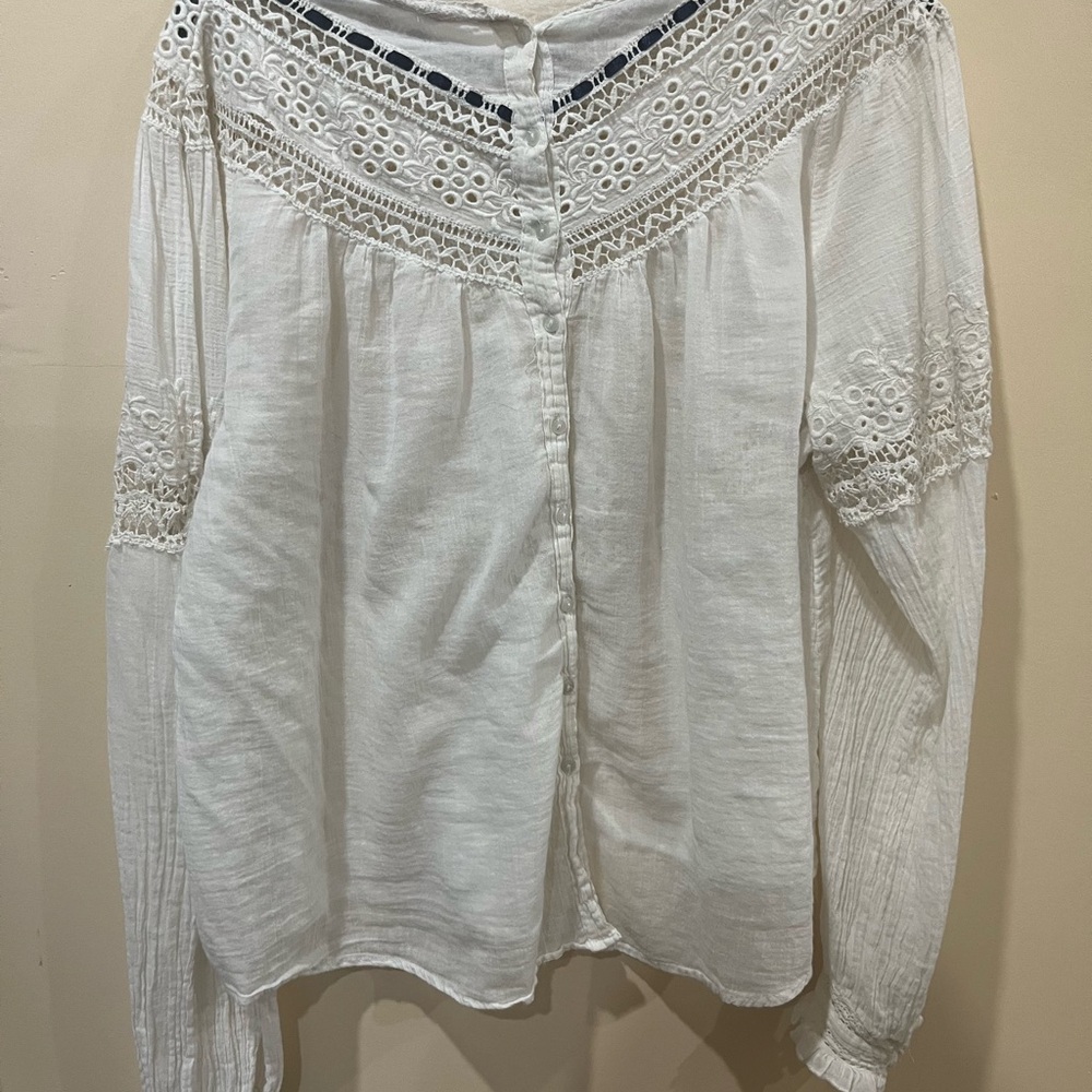 FP Movement by Free People White Lace Blouse